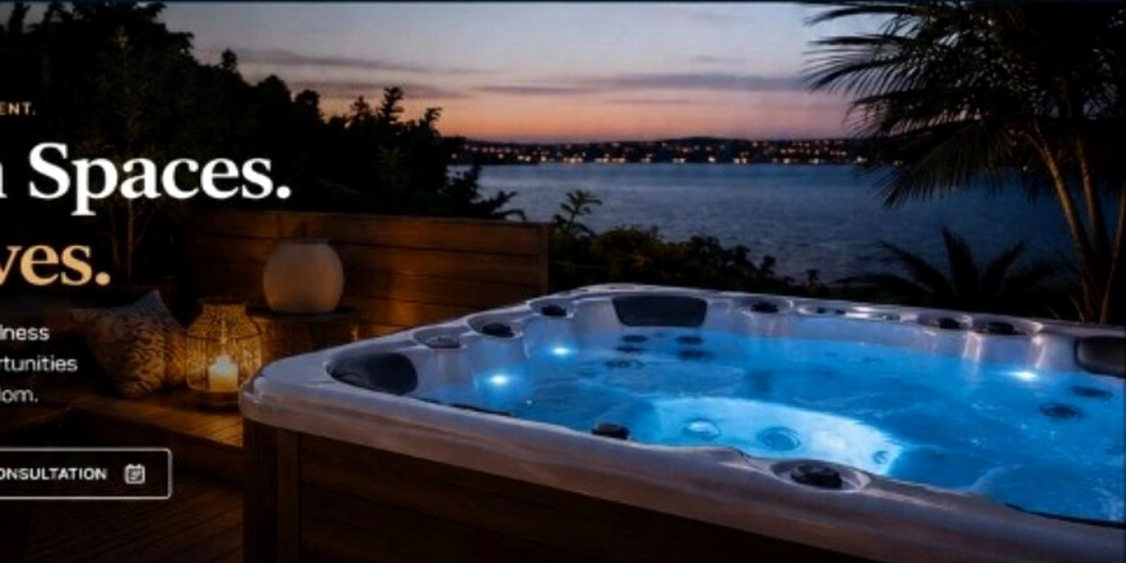 Premium spa overlooking the water